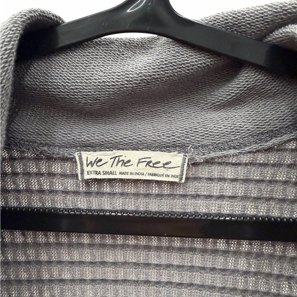 We The Free Women's Gray Textured Knit Bomber Jacket - Picture 3 of 3